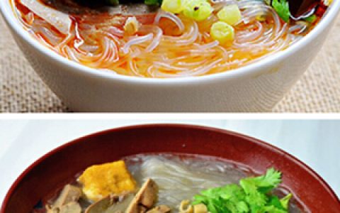 南京风味小吃鸭血粉丝汤 南京特色美食：浓郁鸭血粉丝汤的诱人风味